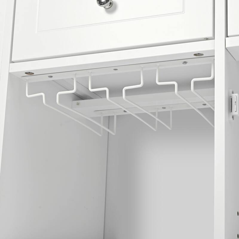 Multifunctional Kitchen Cart with Power Outlet, Open Storage and Wine Rack - 40" x 30"