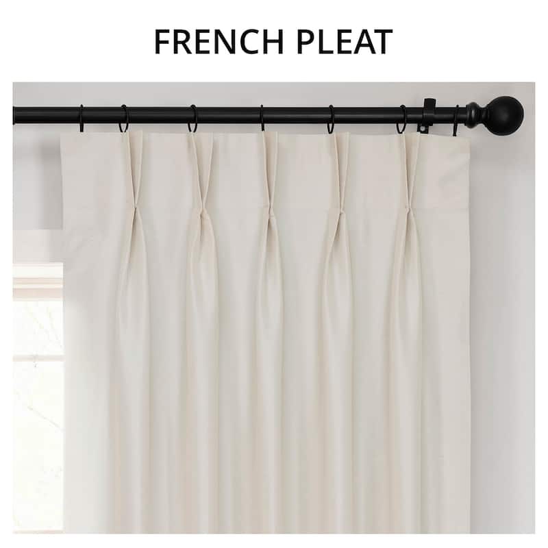 Exclusive Fabrics Solid Vintage Textured Faux Dupioni Silk Pleated Blackout Curtain (1 Panel)