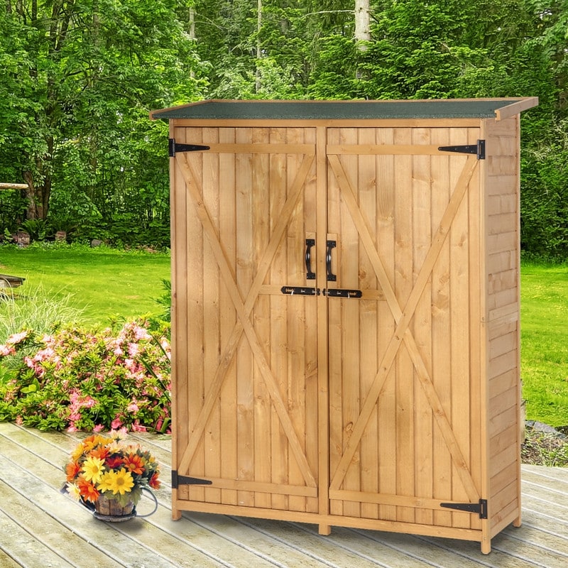 Fir Wood Shed Garden Storage Shed Outdoor Storage Cabinet