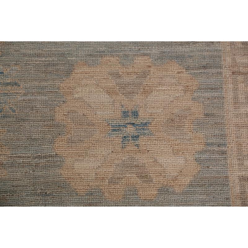 Hand Knotted Oriental 100% Wool Carpet Transitional All-Over Navy Blue & Blues Oushak Area Rug - 18' 6'' X 12' 4''