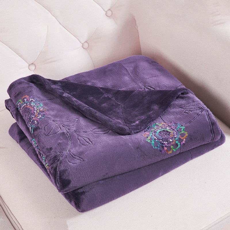 Embroidered Sequin Throw