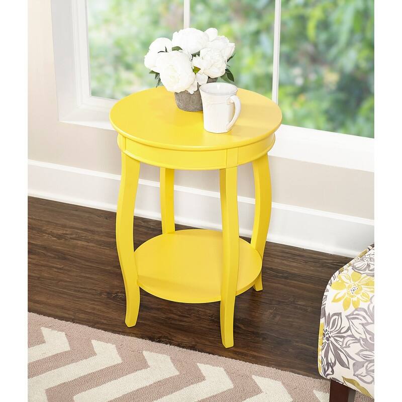 Ariana Yellow Round Table with Shelf