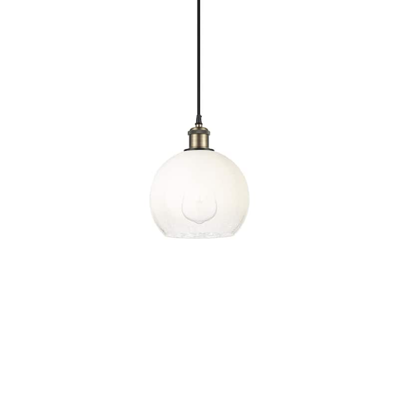Innovations Lighting 516-1P-11-8 Brookhaven Globe Pendant Brookhaven - Black Antique Brass / Opal