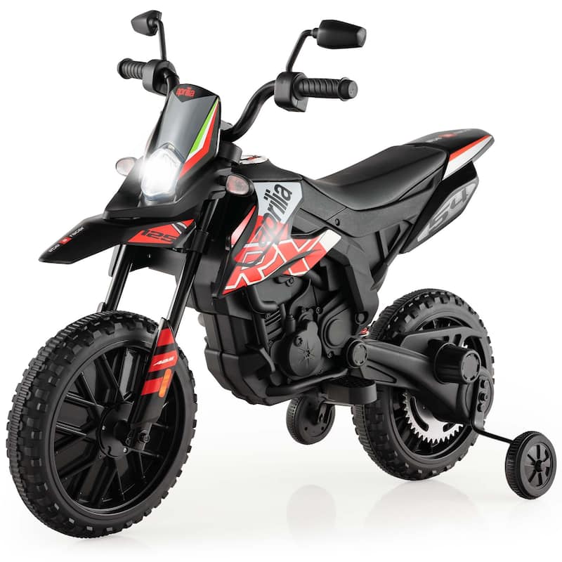 12V Licensed Aprilia Kids Ride On Motorcycle Electric Dirt Bike - Red