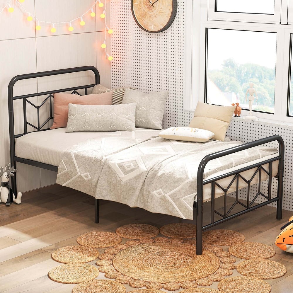 Costway Twin/Full/Queen/King Size Bed Frame Mattress Foundation with