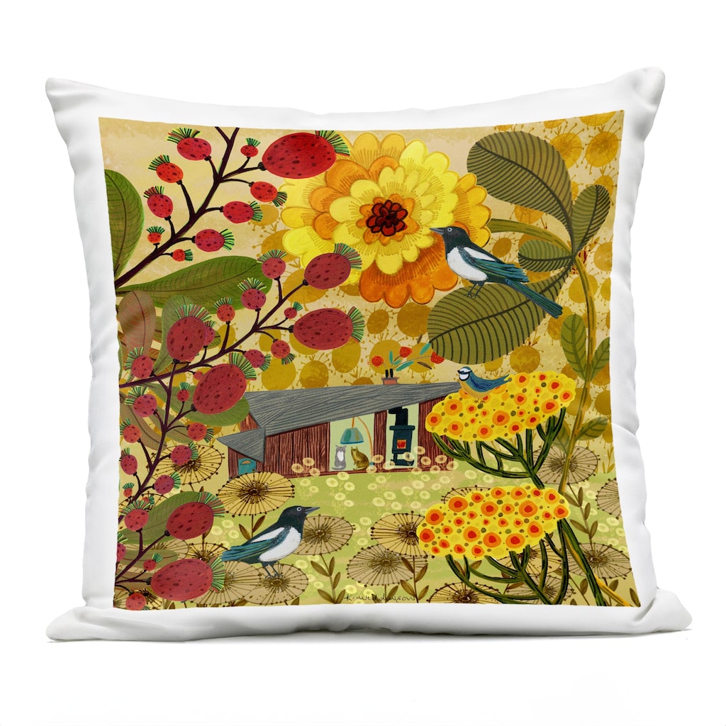 Stupell Warm Autumnal Cottage Printed Outdoor Throw Pillow Design by Kay Widdowson