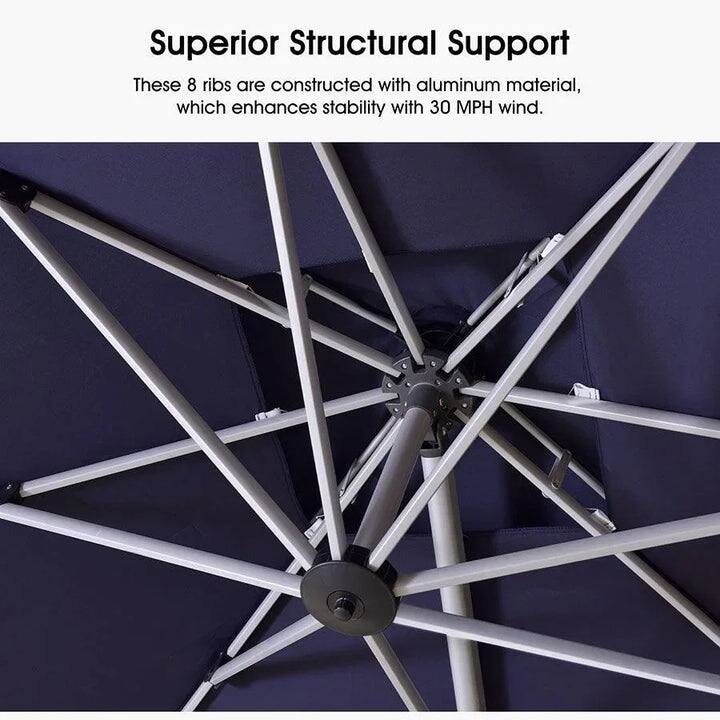 PURPLE LEAF Double Top 9x11/9x12/10x12/10x13ft Rectangle Umbrella Large Cantilever Outdoor Classic Umbrella