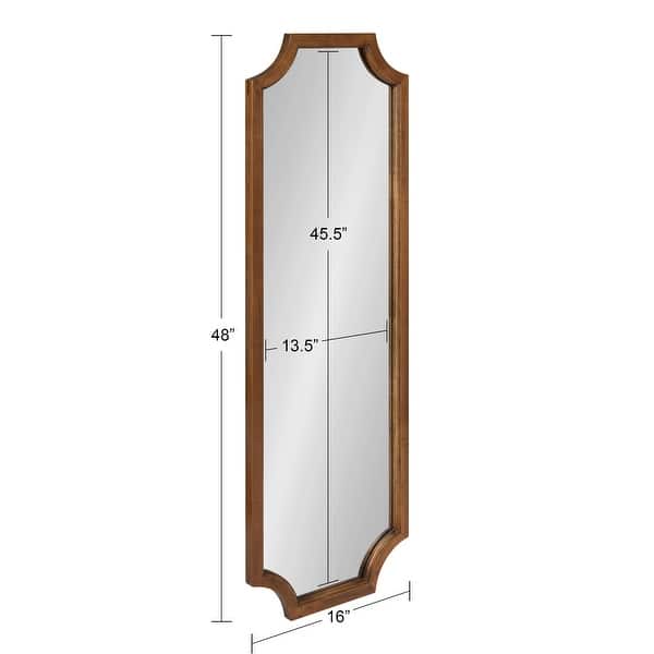 dimension image slide 4 of 18, Kate and Laurel Hogan Scalloped Wood Framed Mirror