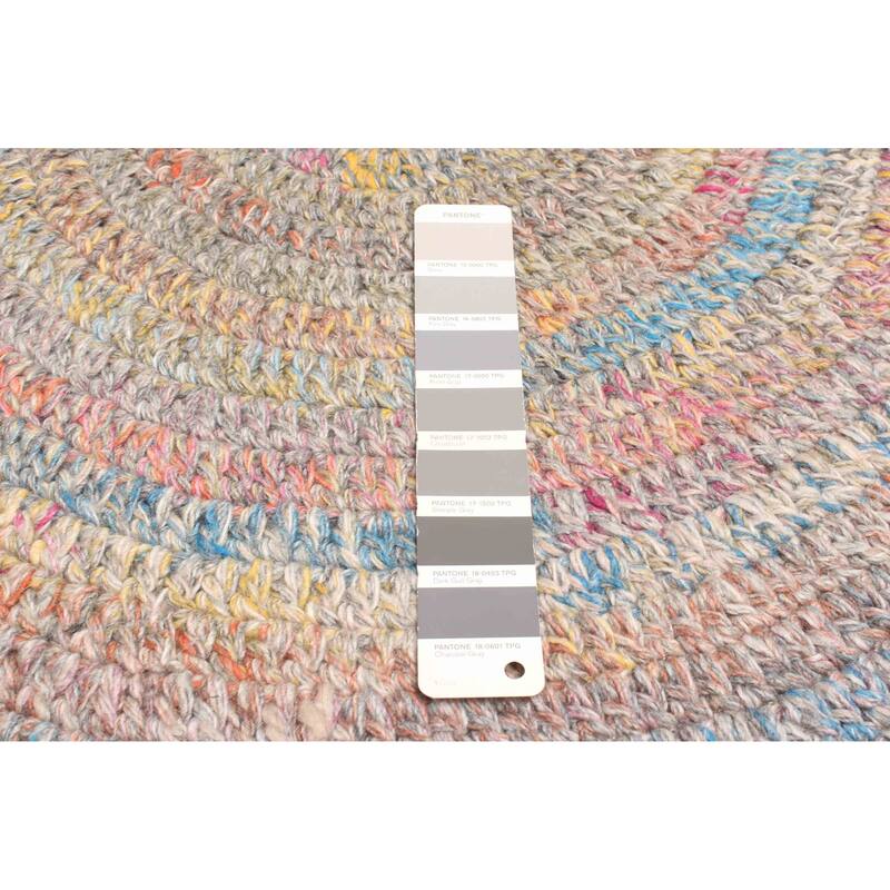 ECARPETGALLERY Braid weave Sienna Grey Wool Rug - 3'4 x 3'4