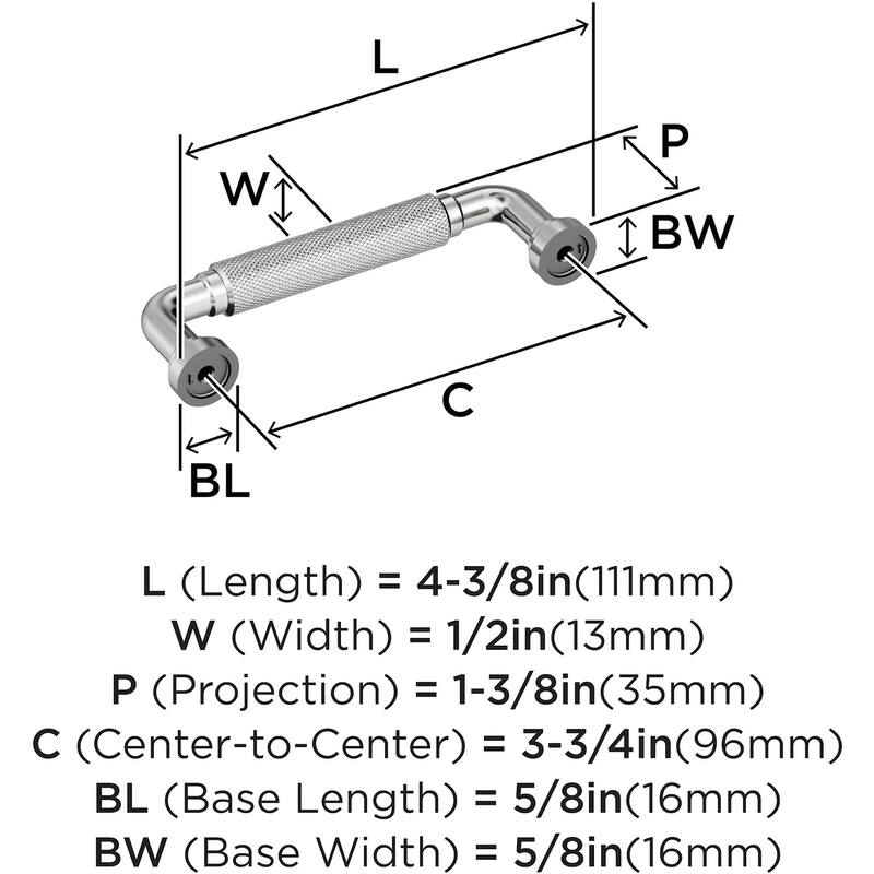 Amerock BP37682 Collet 3-3/4" Center to Center Knurled Handle Cabinet