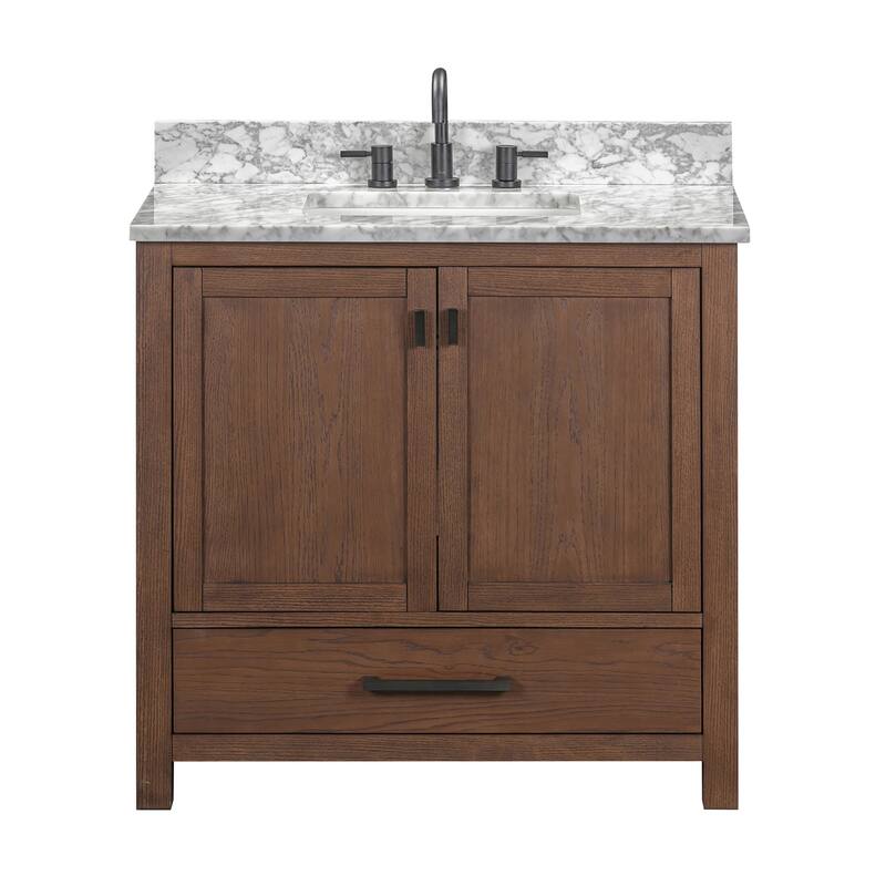 Avanity Modero 36 in. Single Sink Bathroom Vanity with Carrara Marble Top - 37"W x 22"D x 35"H