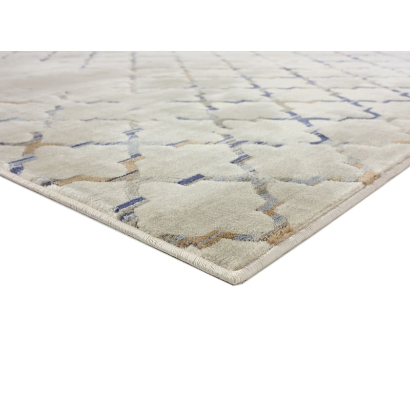 Napoli Collection Beige/Grey Trellis Area Rug