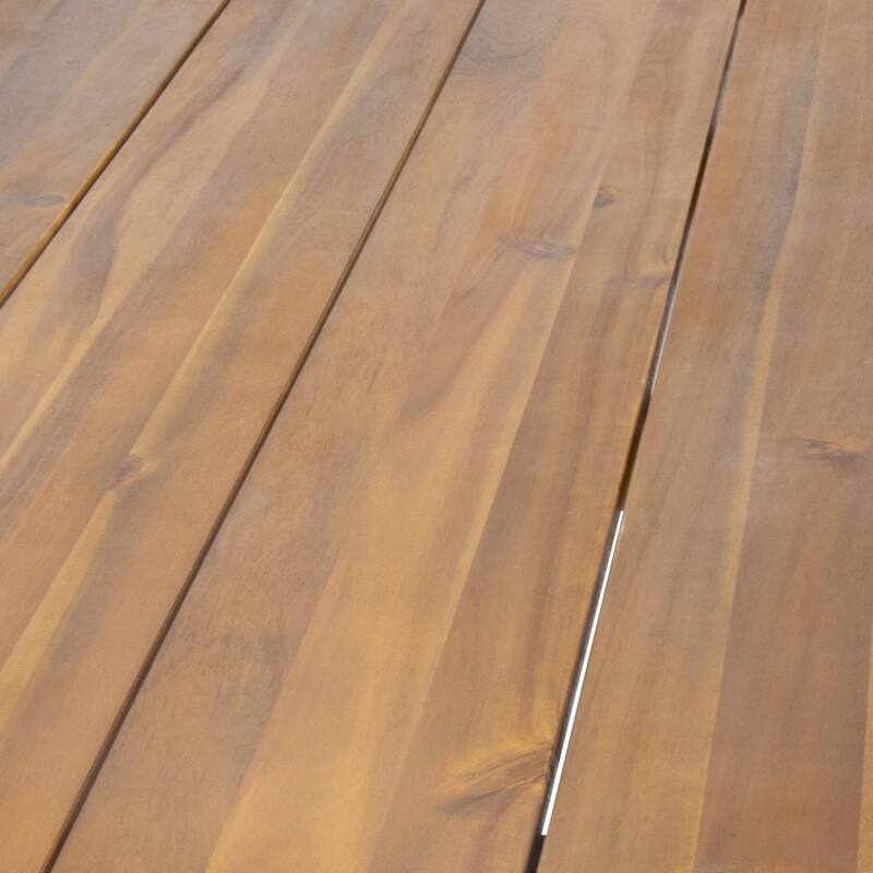 Industrial Rectangular Dining Table Acacia Wood and Metal Hairpin Legs