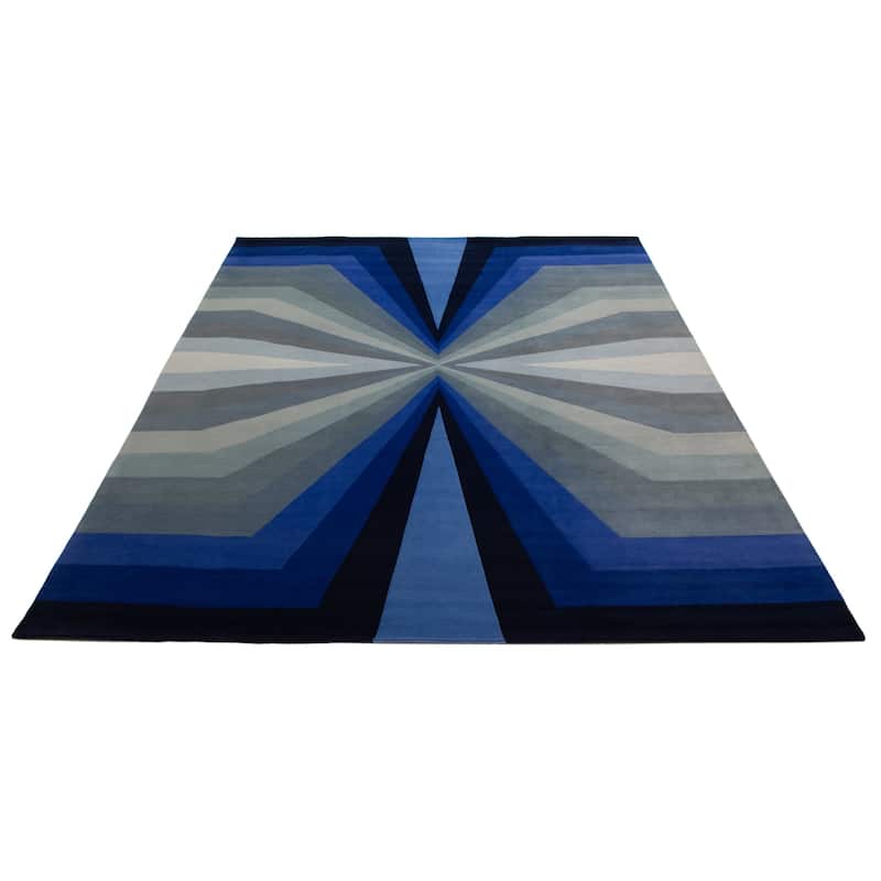 ECARPETGALLERY Hand-knotted Opulence Grey Wool Rug - 9'10 x 13'1