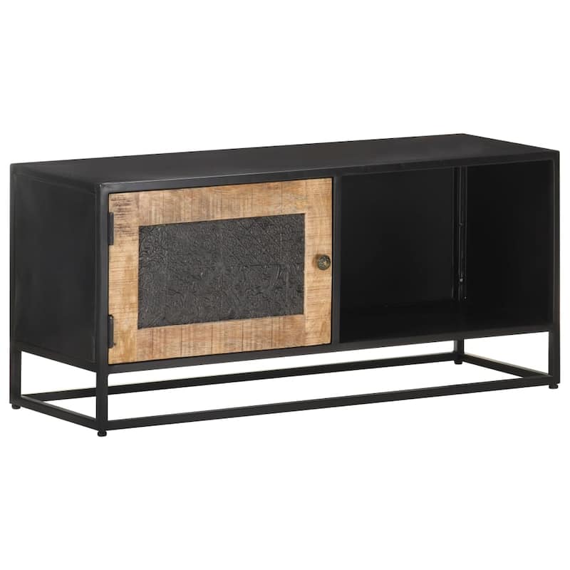 vidaXL TV Stand 35.4"x11.8"x15.7" Rough Mango Wood - 35.4" x 11.8" x 15.7"