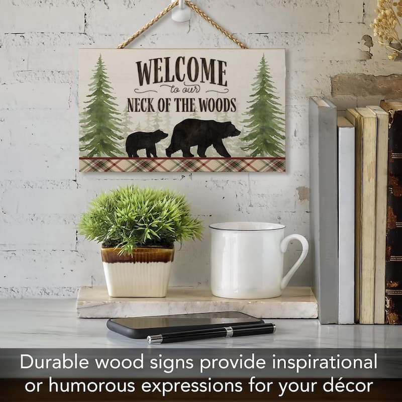Neck of The Woods Decorative Hanging Wood Sign 9.5” by 5.75”