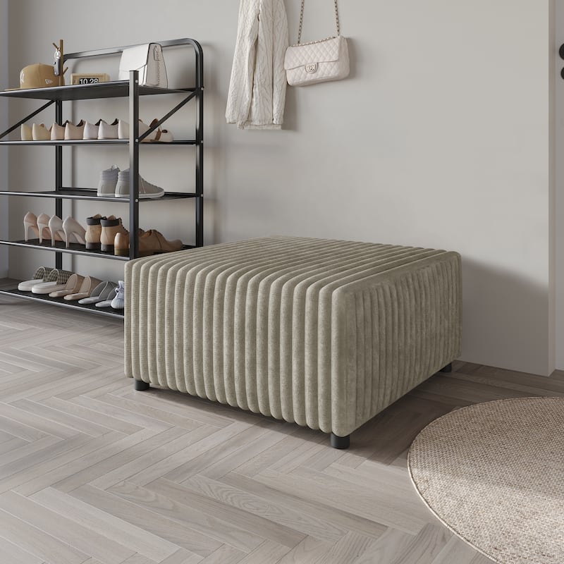 CraftPorch Luxurious Velvet Upholstered Ottoman