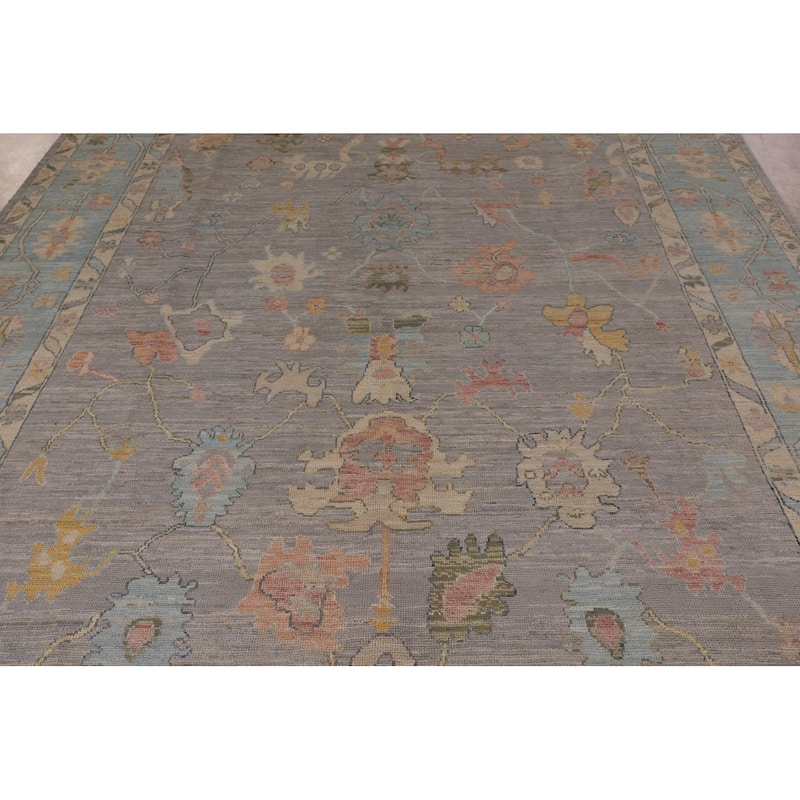 Oushak Turkish Area Rug Vegetable Dye Hand-Knotted Wool Carpet - 8'0" x 10'0"