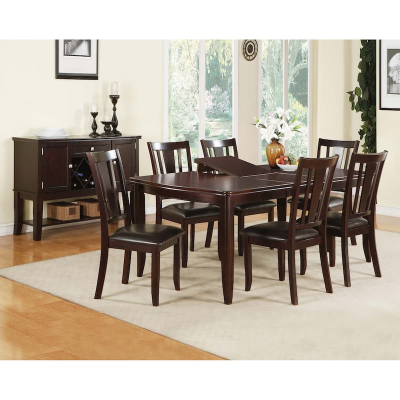Transitional Style Dining Chairs Slat Backrest Espresso Finish