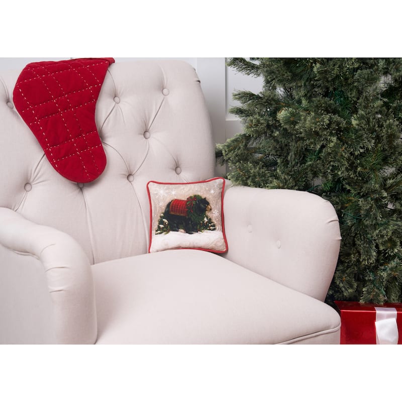 Woodland Bear Petite Printed Throw Pillow