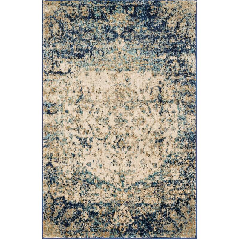 Alexander Home Contessa Distressed Transitional Medallion Rug