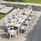 preview thumbnail 31 of 36, WINSOON 12-Piece HIPS All Weather Outdoor Patio Dining Sets with Umbrella Hole& Aluminum Frame,2-Table 10-Chairs White