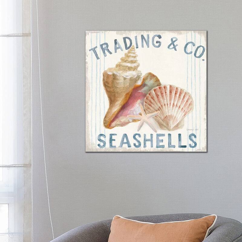 iCanvas "Floursack Nautical XIV Sq" by Danhui Nai Canvas Print - 26x26x1.5