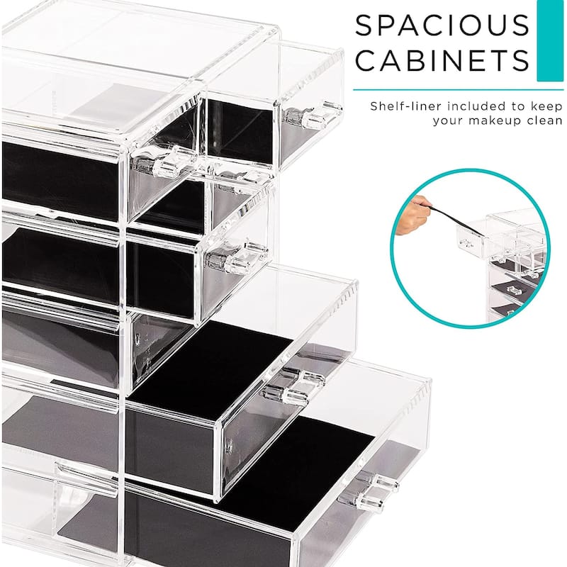 Sorbus Cosmetics and Jewelry Big Storage Case Display - Stylish Vanity, Bathroom Case (3 Large, 4 Small Drawers)