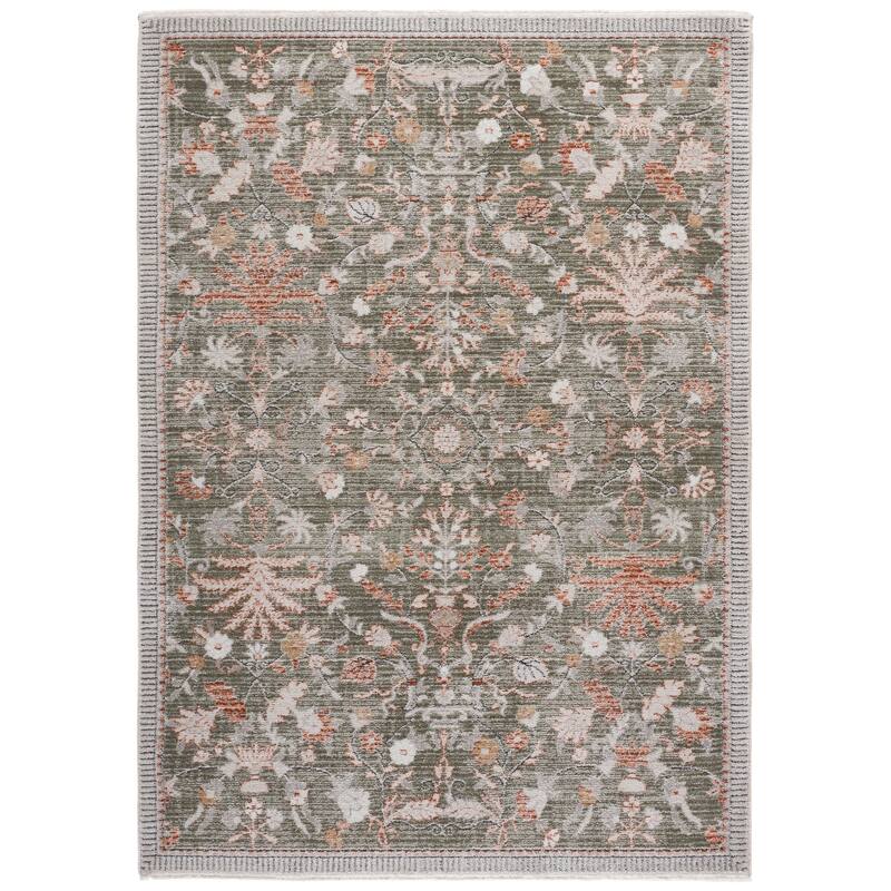 SAFAVIEH Grove Mall Floral Rug - Green/Ivory - 5'3" x 7'6"