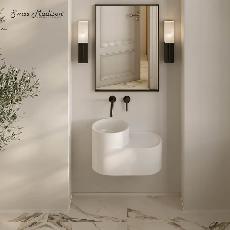 Monaco 20" Solid Surface Oval Wall-Mounted Sink In Matte White - 20