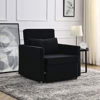 Sofa Bed Chair 2-in-1 Convertible Chair Bed Lounger Sleeper Chair - Black