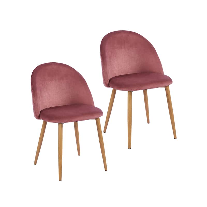 Porthos Home Jailyn Dining Room Chairs Set Of 2, Velvet And Metal - Pink