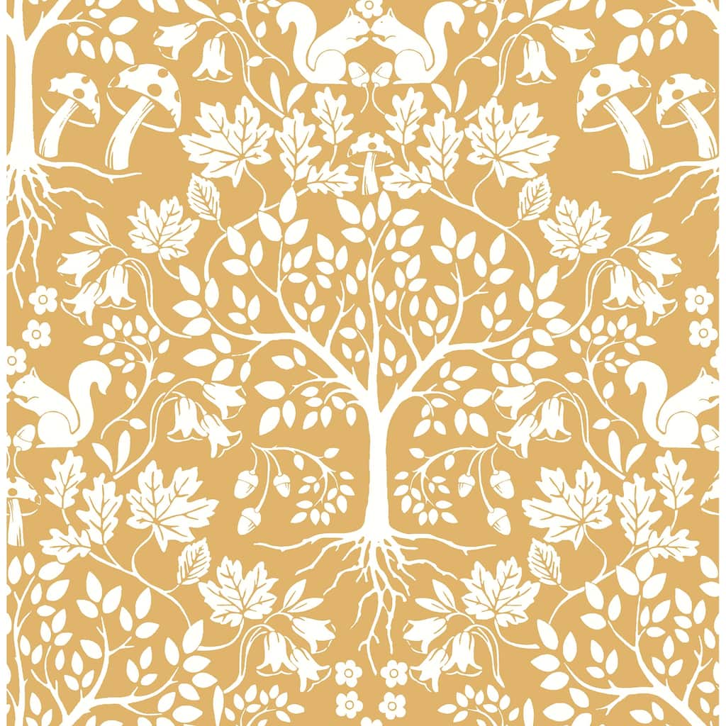 A-Street Prints Leo Yellow Tree Wallpaper