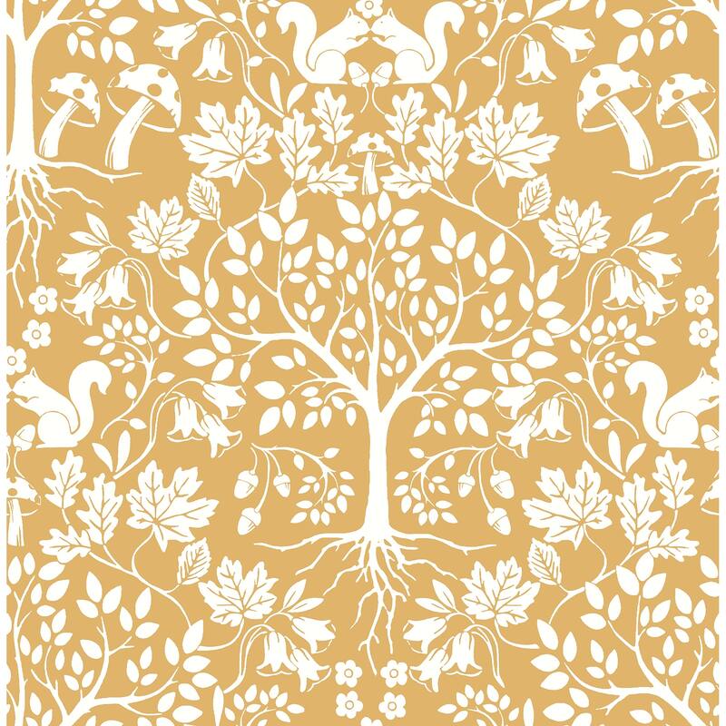 A-Street Prints Leo Yellow Tree Wallpaper