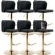 preview thumbnail 100 of 109, Modern Upholstered Swivel Adjusatble Height Leather Barstools Set of 6 Set of 6 - Black