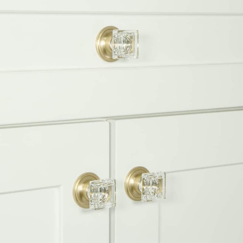 Grandeur CARR-CRYS-KNOB-GEO Carre 1-1/4" Square Crystal Cabinet Knob