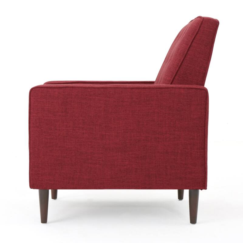 Mervynn Mid-Century Modern Button Tufted Fabric Recliner by Christopher Knight Home