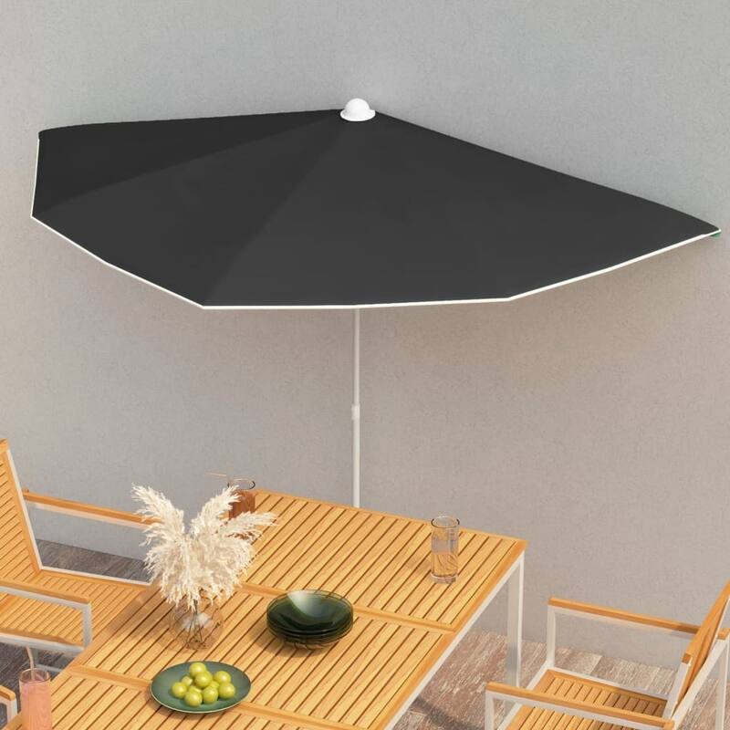 70.9"x35.4" Garden Half Parasol with Pole 8 Colors