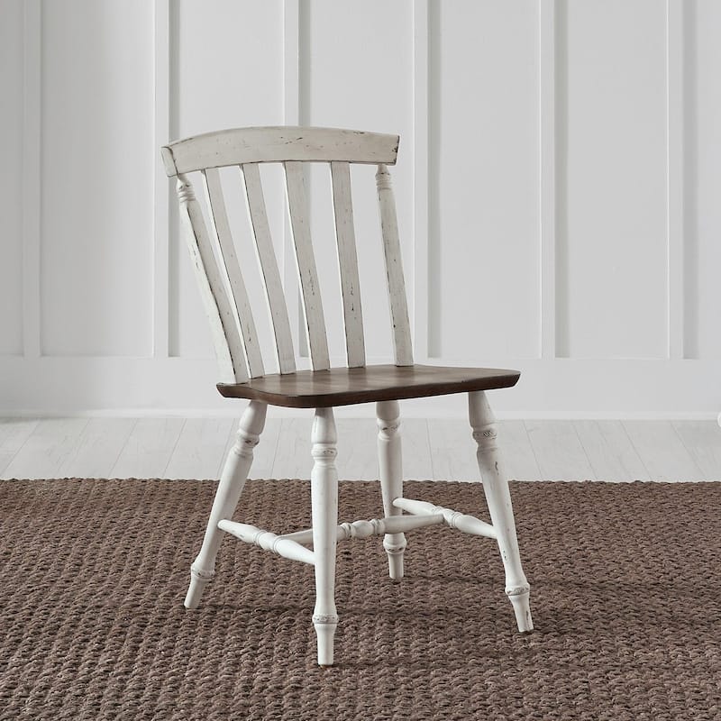 Al Fresco White Oak Slat Back Side Chairs for Dining Room Set of 2 - Width 19" x Depth 19" x Height 35" - Width 19" x Depth 19" x Height 35" - Set of 2 - Graphite & Whitestone - Dining Height
