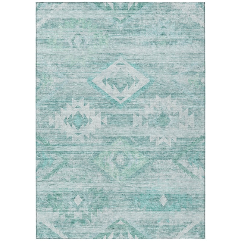 Machine Washable Indoor/ Outdoor Chantille Boho Tribal Rug