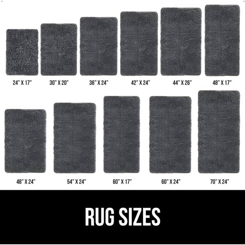 Thick Soft Absorbent Chenille, Rubber Backing