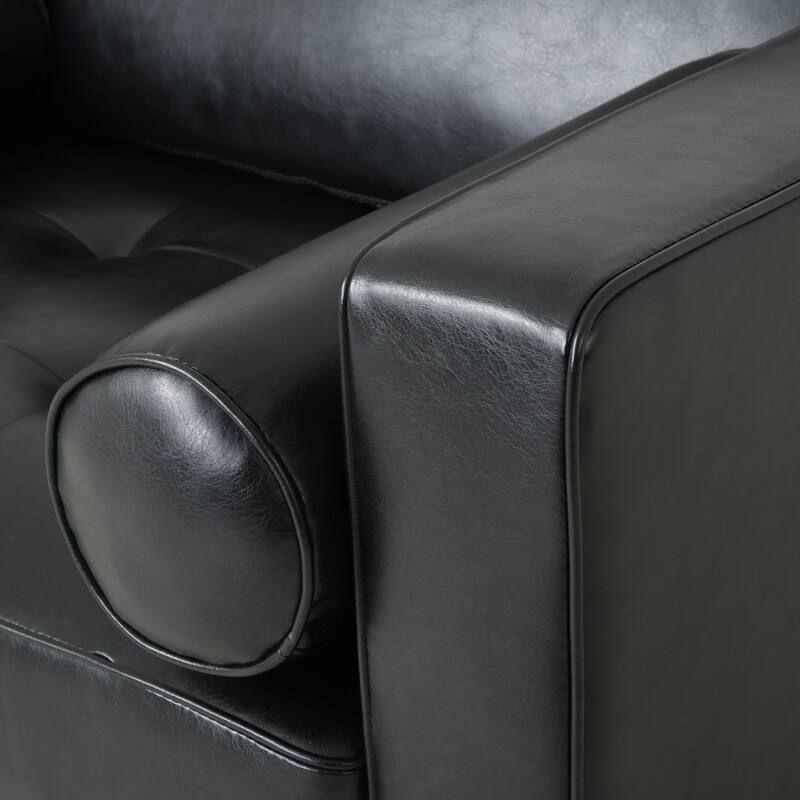 Malinta Contemporary Faux Leather Cushioned Club Chair by Christopher Knight Home