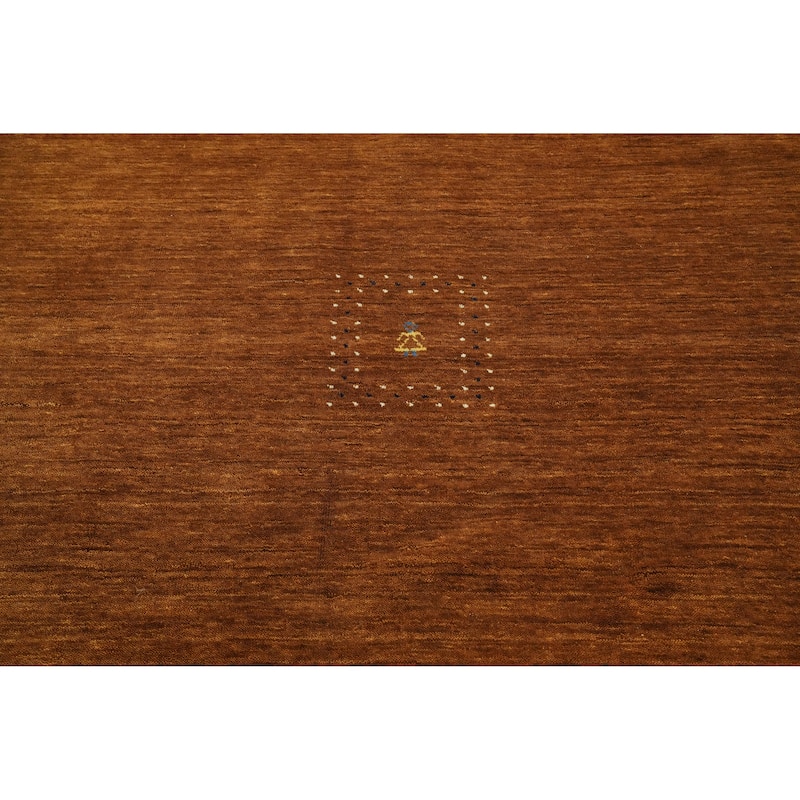 Hand Knotted Oriental 100% Wool Carpet Tribal Animal Pictorial Oranges & Rust Gabbeh Area Rug - 8' 0'' X 8' 2''
