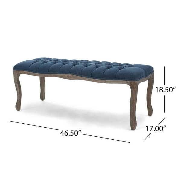 dimension image slide 1 of 2, Tassia Traditional Button-tufted Bench by Christopher Knight Home