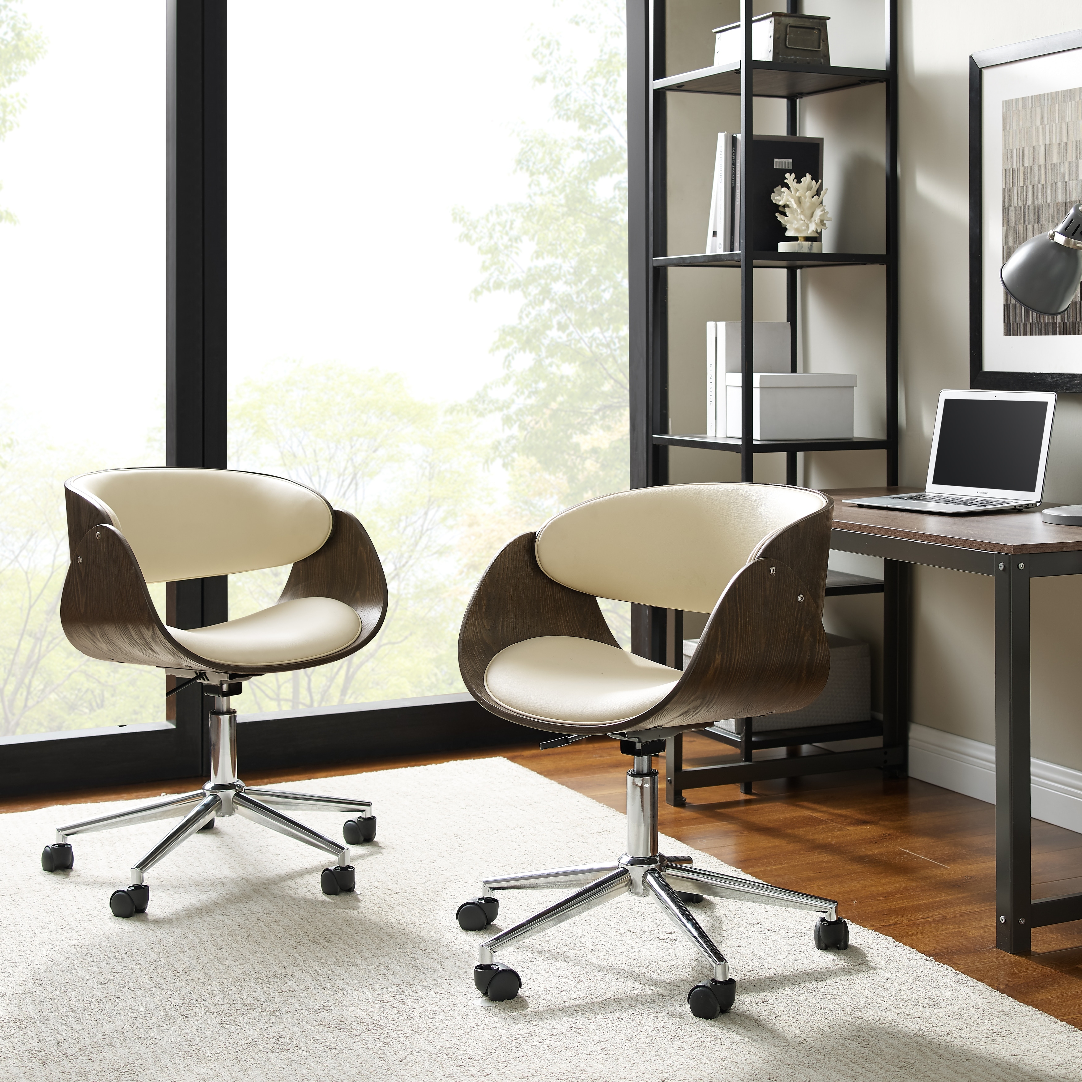 Corvus Mid-century Wood and Metal Adjustable Office Chair Corvus Mid-century Wood and Metal Adjustable Office Chair