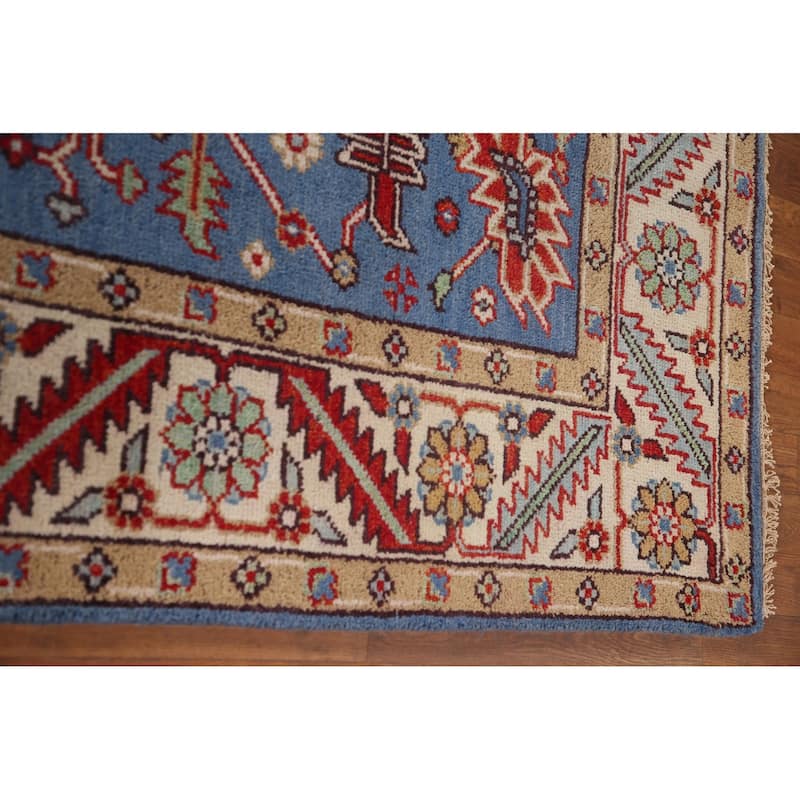 Blue Oushak Oriental Area Rug Wool Carpet - 7'10"x 9'10"
