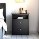 preview thumbnail 5 of 18, Broadway Black 2-drawer and Open Cubby Nightstand