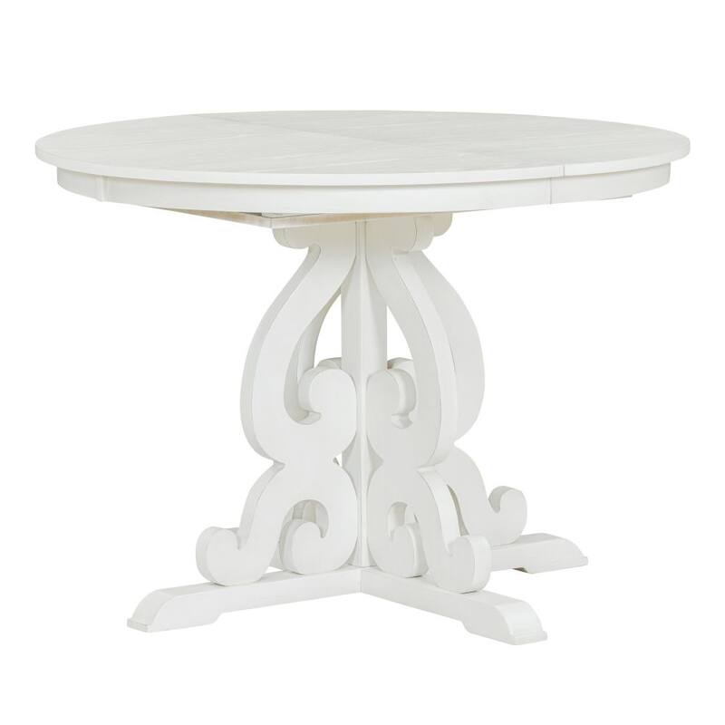 5-Piece Retro Functional Dining Set,a 16-Inch Leaf and 4 Upholstered Chairs for Dining Room and Kitchen