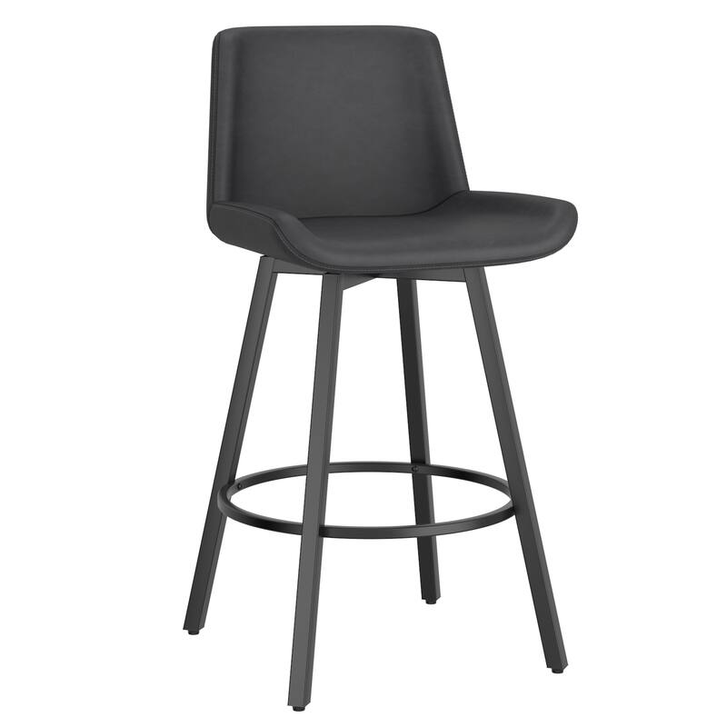 Modern 26" Counter Stool with Swivel, Set of 4 - Charcoal