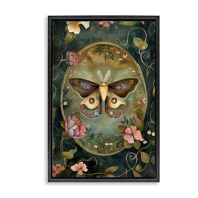 Stupell Ornate Victorian Moth Framed Floater Canvas Wall Art Design By The Dutch Lady